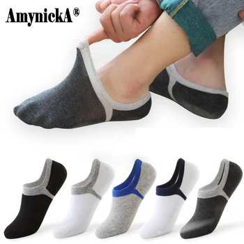 

10Pair/Lot Brand Men Boat socks 2020 New Style Spring Summer Black White Gray Compression Silicone Short Sock Male Size 38-44