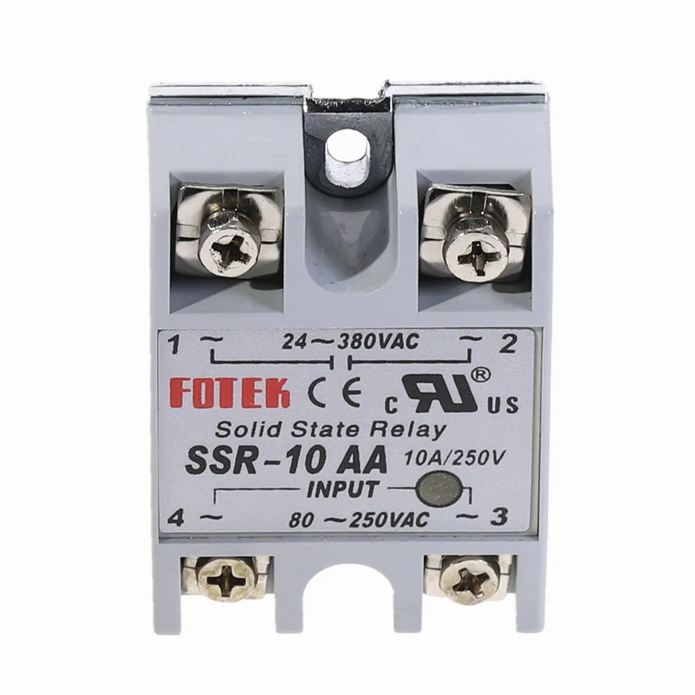 

1pcs SSR-10AA 10A Solid State Relay Module 80-250V AC Input 24-380VAC