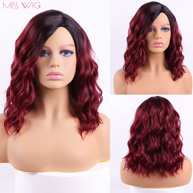 Парик MISS WIG кудрявые парики красный цвет для чернокожих женщин синтетический