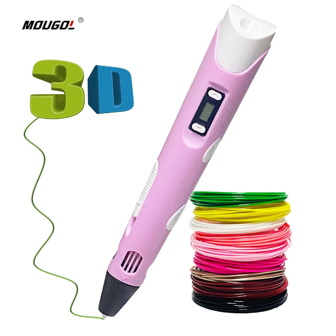 3D Pen DIY 3D Printer Pen Drawing Pens Creative Toy Gift For Kids Design Drawing with 12 Color PLA Filament