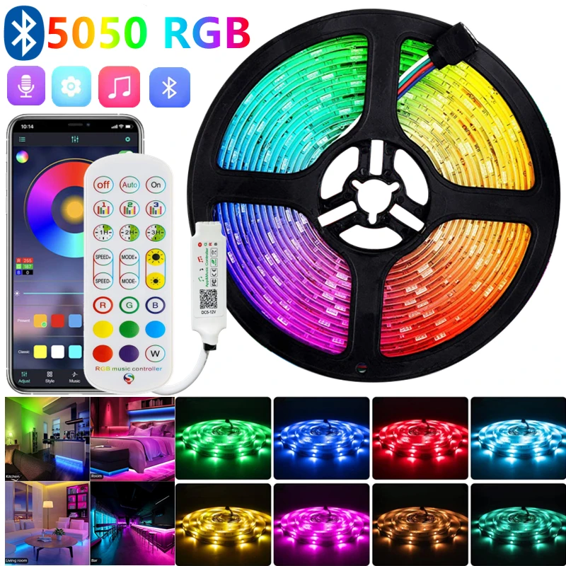 Светодиодная лента 1-30 м USB Bluetooth 5050 RGB SMD 5 В постоянного тока | Лампы и освещение