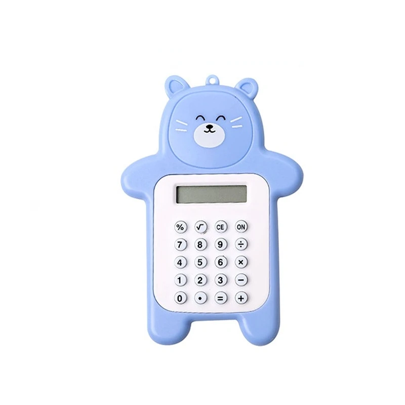Calculadora portátil con diseño de oso de dibujos animados para niños y  estudiantes, Mini calculadora, material escolar de oficina|Calculadoras| -  AliExpress