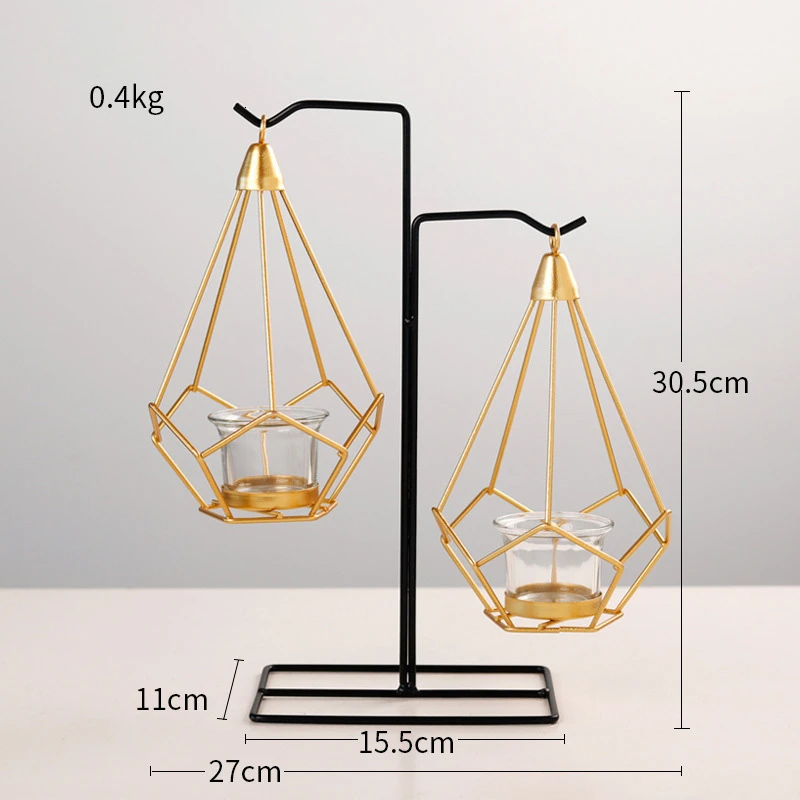 2 cups model Металлический крепеж аксессуары для украшения дома Современные ремесла гостиная Золотая свеча стенд фонари-подсвечники - Цвет: 2 cups model