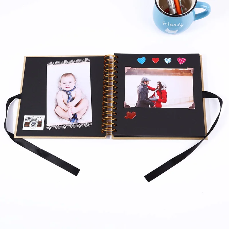8 дюймов DIY ручной работы фотоальбом с окном липкий тип почерк черная карта альбом для автографов Скрапбукинг креативный подарок