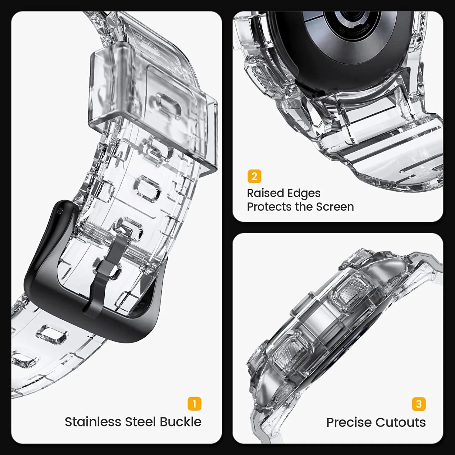 ANBEST Transparent Band+Case for Samsung Galaxy Watch 4 Newest Soft Clear Sport Strap 40mm for Galaxy Watch 4 Bracelet Watchband