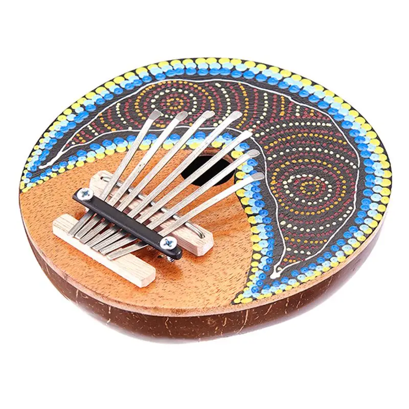 Kalimba Thumb Piano-7 клавиш-настраиваемый-Кокосовая Скорлупа-окрашенный