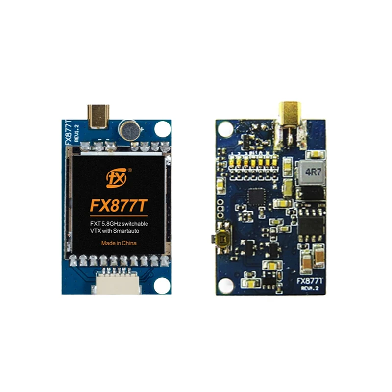FXT FX877T 5,8 ГГц переключаемый видеопередатчик VTX с Smartaudio микрофон 0,01/25/200/600 мВт Raceband 7-28V для быстроходный беспилотный Радиоуправляемый летательный аппарат