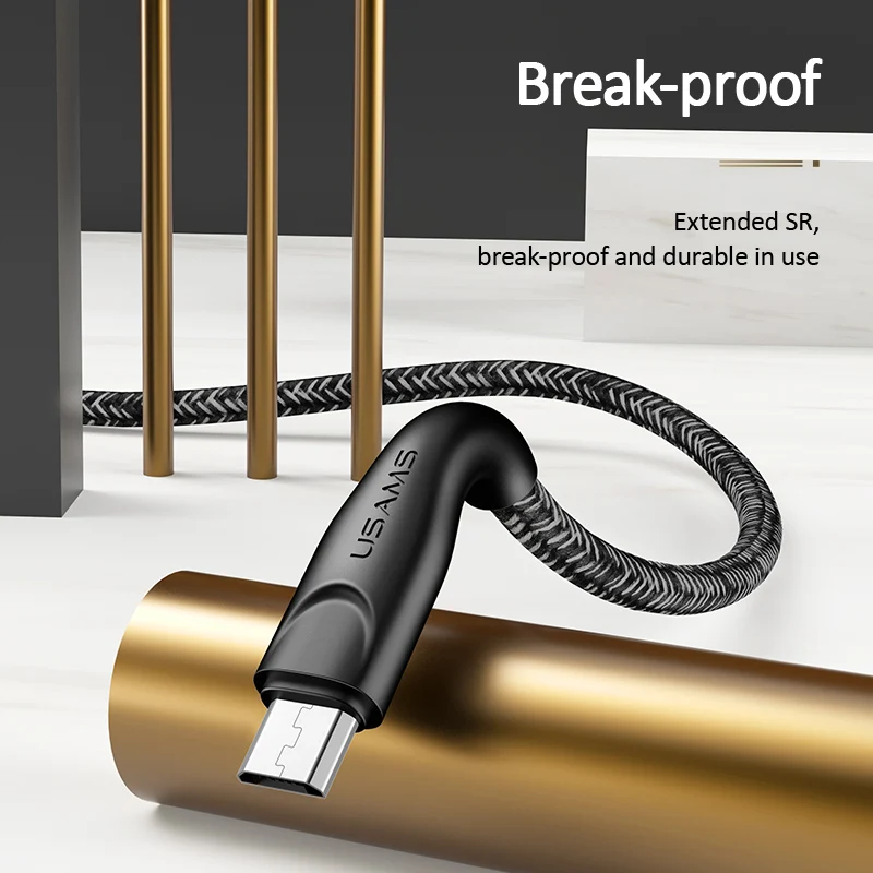 USAMS Micro USB кабель 1 м 2 3 для Xiaomi Redmi зарядное устройство передачи данных Android Microusb