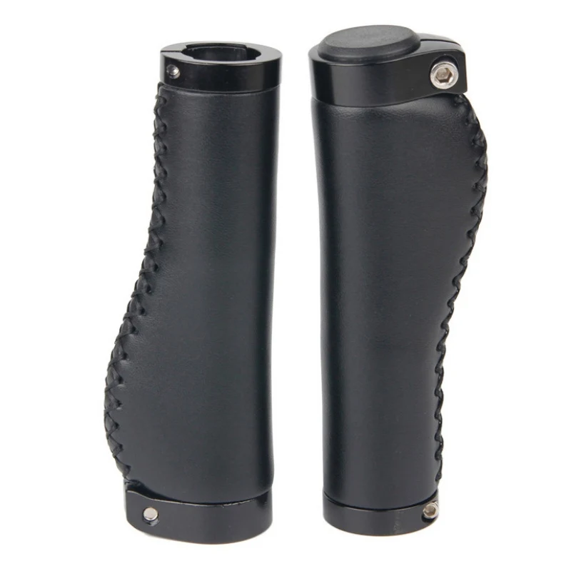 

1 Pair Comfortable Cycling Bike Mountain Handlebar PU leather Plastic Bicycle Wear-resistant Aluminum alloy Retro Outdoor Riding