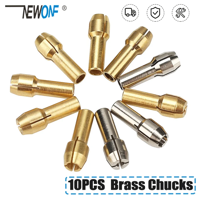 11PCS/Set Brass Drill Chucks Collet Bits 0.5-3.2mm 4.3mm Shank Screw Nut  Replacement for Dremel Replacement Parts - AliExpress