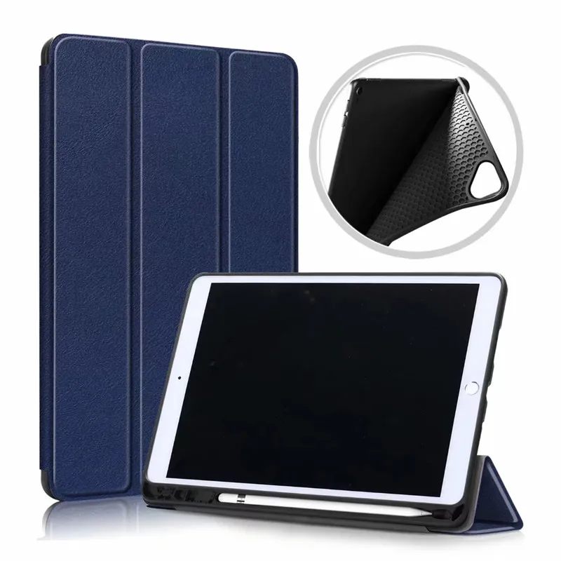 Модный чехол для iPad 10,2 с держателем для карандашей Tri-складной мягкий чехол для планшета из ТПУ для iPad 7th Gen A2200 A2198 A2232