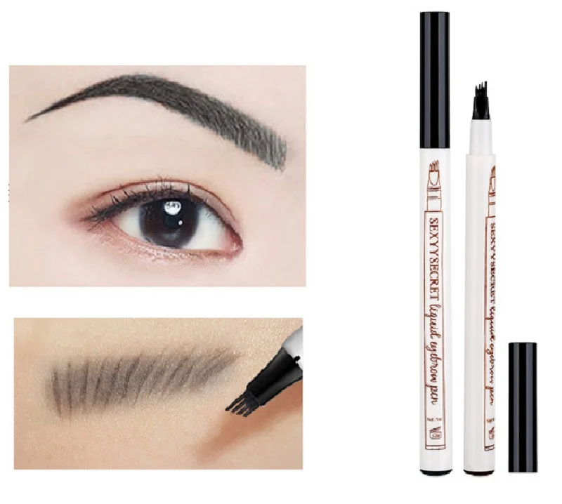 

Dropshipping 4 Head Eyebrow Marker Pencil Black Waterproof Liquid Eyebrow Thin Tatto Pen Eyebrows Shades Makeup Tool Cosmetic