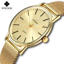 WWOOR-Reloj de pulsera de cuarzo para hombre, accesorio masculino de marca de lujo, a la moda, sencillo, deportivo, resistente al agua, 2021