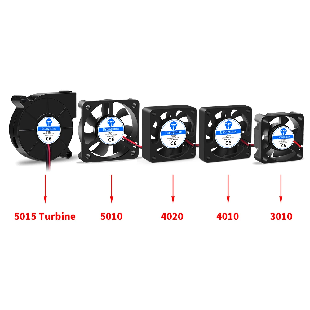 5015/4010/4020 12V&amp24V Cooling Turbo Fan Brushless 3D Printer Parts 2Pin For Extruder DC Cooler Blower Part Black Plastic Fans |