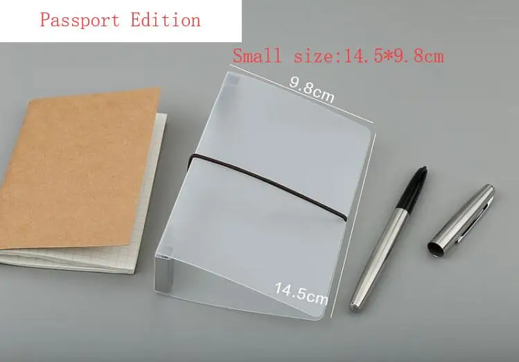 small size Матовая записная книжка для путешественников, Прозрачная Обложка Escolar Core, размер PP и Book, школьные принадлежности, для книг, внутренний офис, стандартный файл для хранения - Цвет: small size