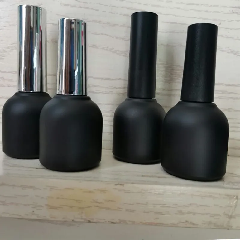 

10/30/50pcs 10ml Frosted Black Glass Nail Polish Bottle Empty Cosmetic Containers Nail Glass Bottles With Brush