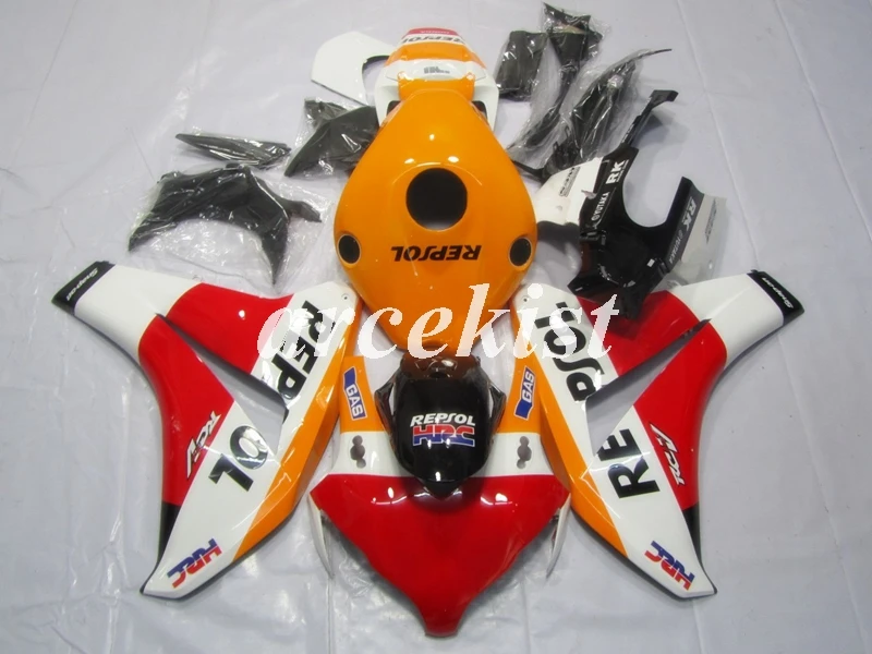 Литьевая Форма ABS мотоцикл обтекатель комплект Подходит для Honda CBR1000RR 08 09 10 11 2008 2009 2010 2011 тела набор оранжевый красный