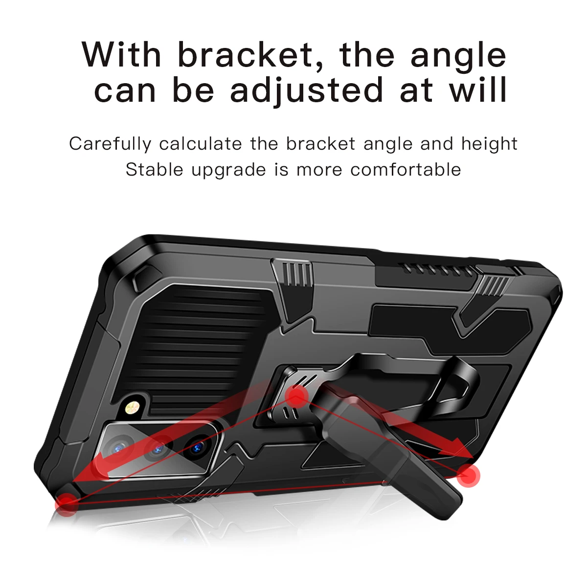 Enhanced Armor Shockproof Case with Metal Belt Clip Stand and Bracket Back Cover
