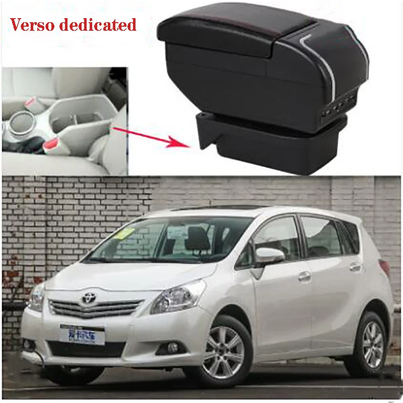 Применение только для Toyota Verso подлокотник коробка 14 1211 оригинальные модифицированные части fengverso Центральная ручная коробка - Название цвета: Черный