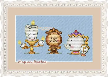 

Counted Cross Stitch Kit Beauty and Beast Machine Servant Needlework For Embroidery 14ct Cross Stitch