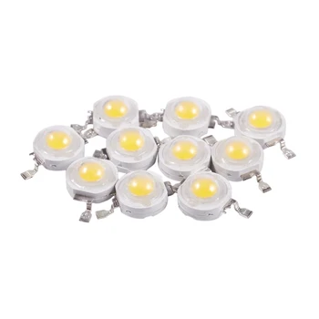 

New 10pcs 1W Power Saving Warm White LED Lamp Beads Transmitter 95-100LM