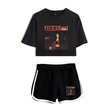 

2019 Canadian Female singer Jessie Reyez song Imported 2D Print Women Two Piece Set Shorts+lovely T-shirt Hot Sale Clothes