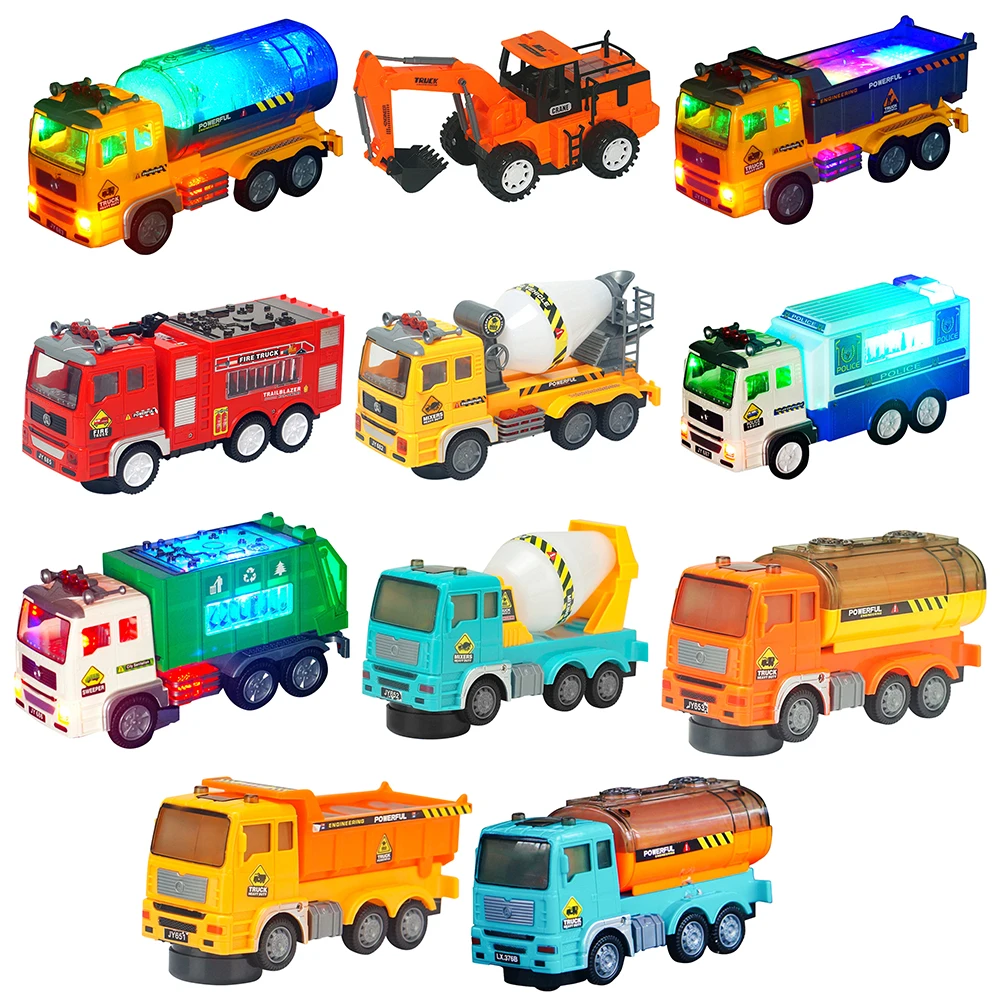 

Mini Toy Car Model Alloy Diecast Engineering Construction Fire Truck Ambulance Transport Car With 4d Light Children Game Gifts 1