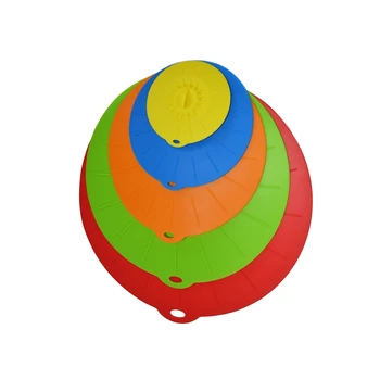

5pcs Silicon Suction Lid Food Cover For Pots Pans Bowls Plates Cups Round Container Food Savers Keep Food Hygienic And Delicious