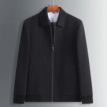 

plus size 8XL 7XL brand men's casual wool jacket winter thick warm luxury high quality knitted wool fashion slim lapel coat