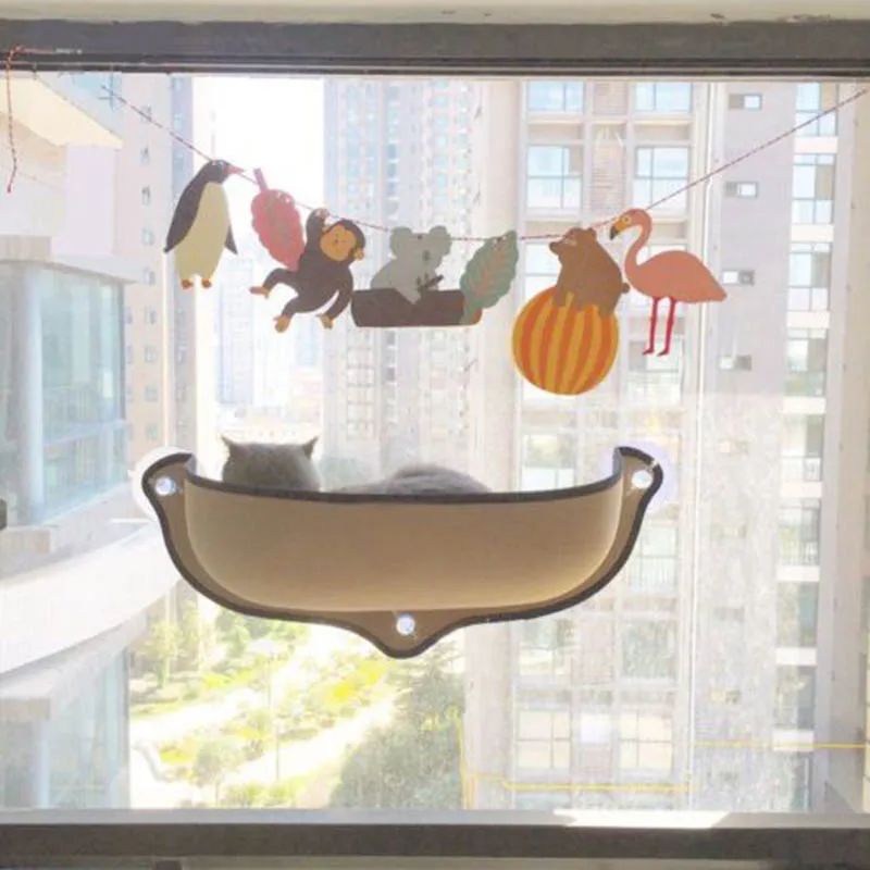 New Pet Cat Window Bed Seat Perch Kitty Mounted Hanging Shelf Seat W/Suction Cup