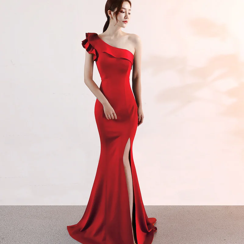 7 цветов элегантное женское однотонное платье без рукавов на одно плечо атласная