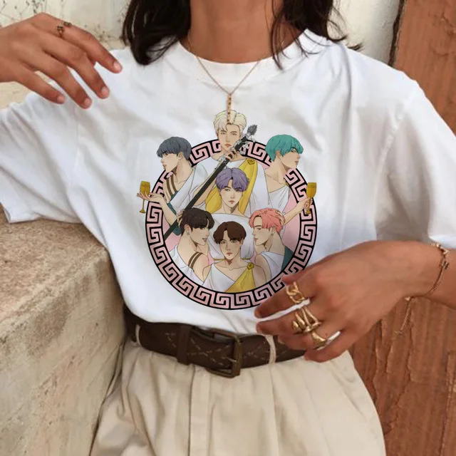 Женские футболки Harajuku RM J-hope Ullzang с надписью Hope World женский топ мультяшным рисунком