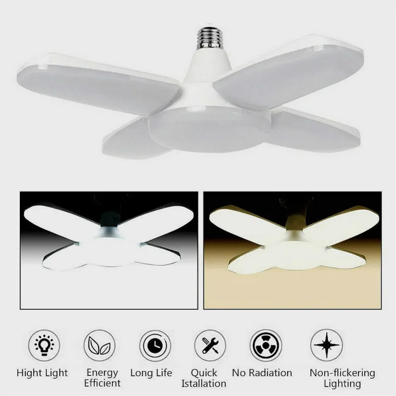 Super Bright Industrial Lighting 80W E27 Led Fan Garage Light 6000LM 85-265V 2835 High Bay Lamp for workshop | Лампы и освещение
