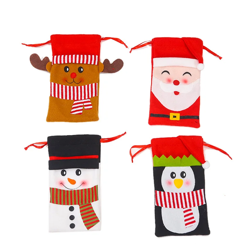new year Christmas Shopping Bag Storage Package Drawstring Bag Small Coin Purse Travel Women Cloth Bag Gift Santa Claus Xmas