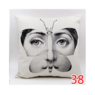 Винтаж rosenthal Piero fornasetti Подушка Красота уход за кожей лица Хлопок и лен с принтом подушки с сердцевина из хлопчатобумажной пряжи автомобиля офис диван наволочка подушки для дома - Color: 2