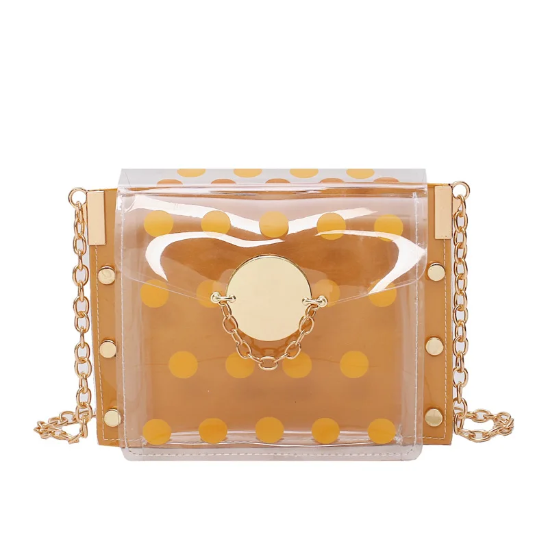 

Fashion Small Bag Women's 2019 New Style Korean-style Western Style GIRL'S Shoulder Bag Transparent Jelly Chain Shoulder Square