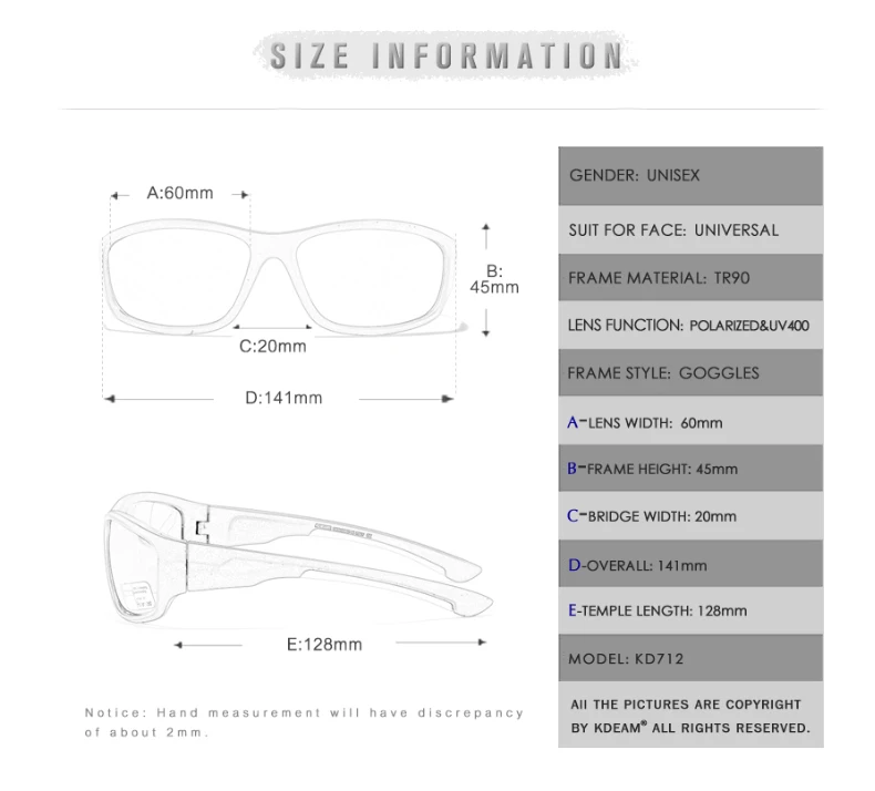 KDEAM, модные, ультралегкие, TR90, спортивные солнцезащитные очки, мужские, отличные, для улицы, для вождения, ночного видения, солнцезащитные очки,, УФ-линзы, очки KD96