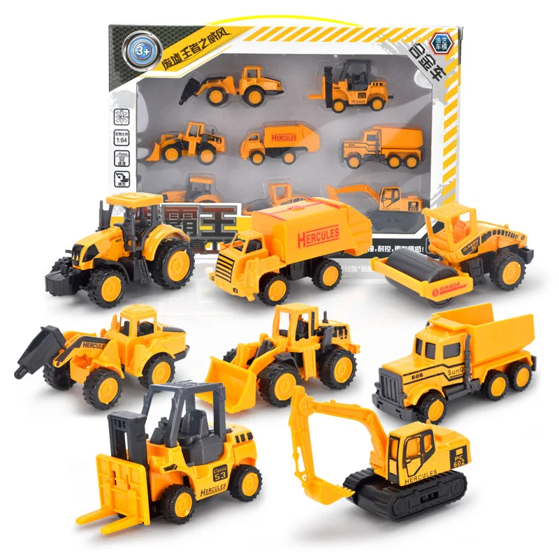 

Children Alloy Excavator Toy Gold Mini Excavator Engineering Vehicle Excavator Lorry Forklift Kids Car Set