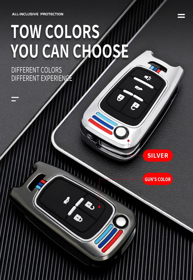 Custodia in lega di zinco per auto custodia per telecomando portachiavi per Chevrolet Cruze Malibu Camaro Impala Equinox Trax GMC Buick Chevy - Ha2aa020208014308a2e08b9440f5a4dcU