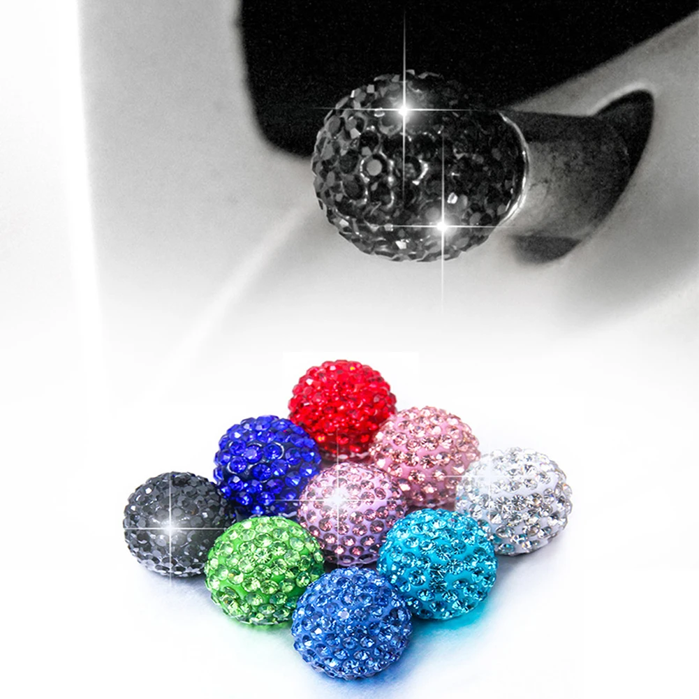 4 шт. блестящие колеса, мини Стразы, аксессуары, простая установка, универсальный герметичный ствол, автомобильные шины, воздушные колпачки, декоративная защита, авто
