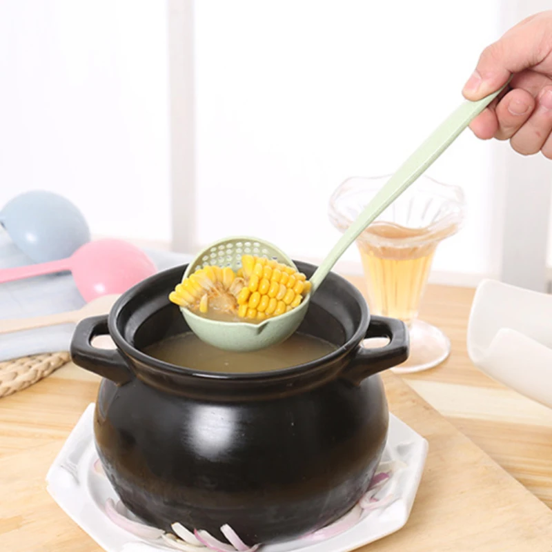 Kitchen Accessories Multifunction Soup Spoon Colander Two-in-one Long Handle Large Spoon for Kitchen Gadgets JCFCJ343