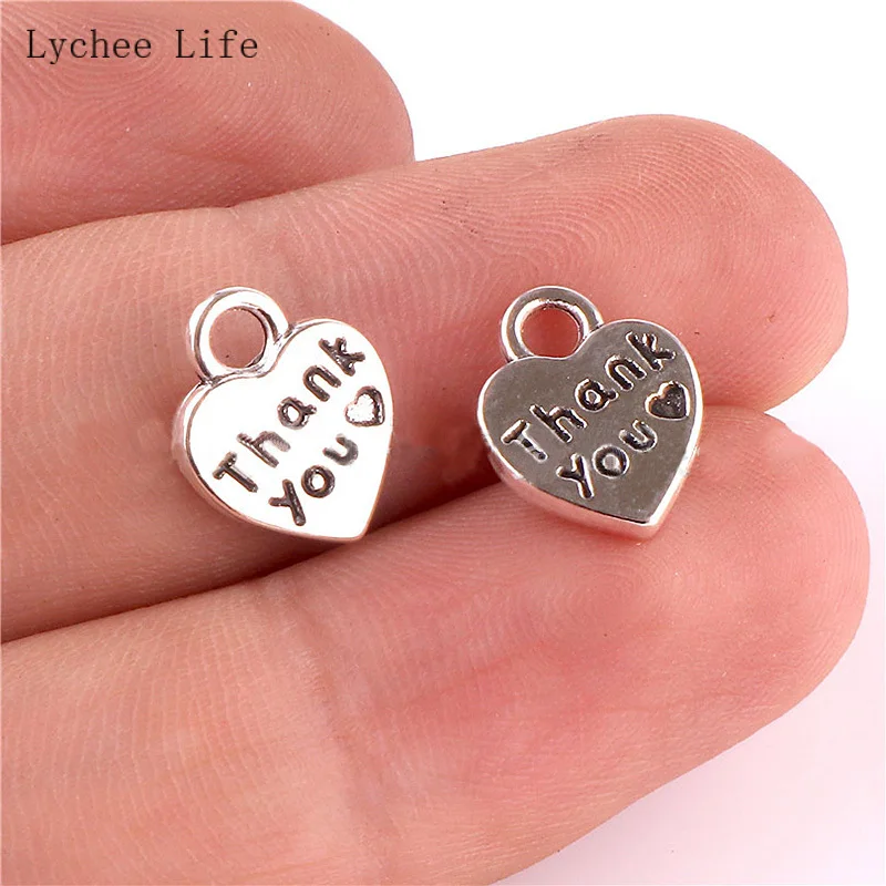 Lychee Life Thank You металлическая в форме сердца этикетки для одежды ручной работы