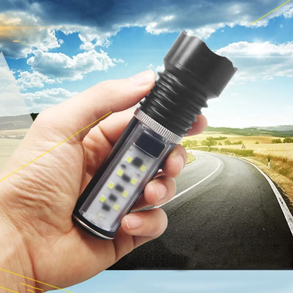Portable Size Super Bright 200LM LED Torch Metal Magnet Waterproof Outdoor Camping Hiking Emergency Torch Flashlight