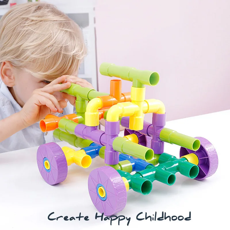 

Children Toys DIY Pipeline Assembly Model Building Blocks Toys Tunnel Construction Early Educational Toys For Kids Brick