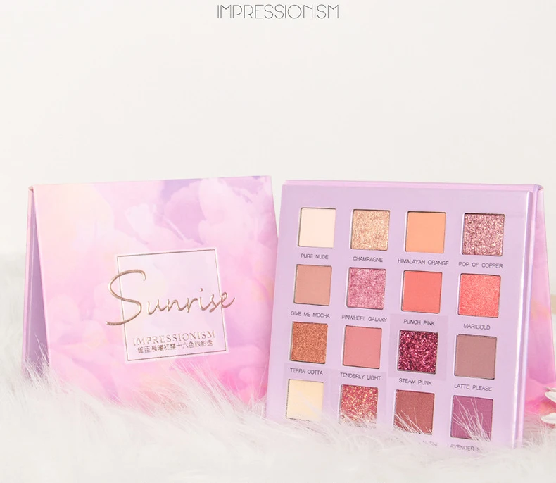 16 цветов, вишневый блеск, матовая Очаровательная палитра теней для век, набор для макияжа, мерцающие пигментные тени для век, пудра,, новое поступление
