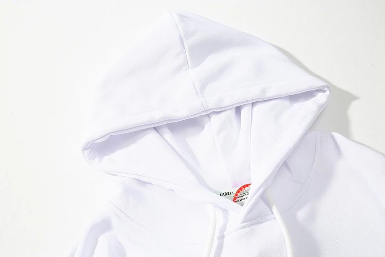 3M светоотражающие полосы Предупреждение стрелка 19ss кремово-белый OW Для мужчин/Для женщин на осень-зиму Мода свободный свитер с капюшоном куртка с капюшоном