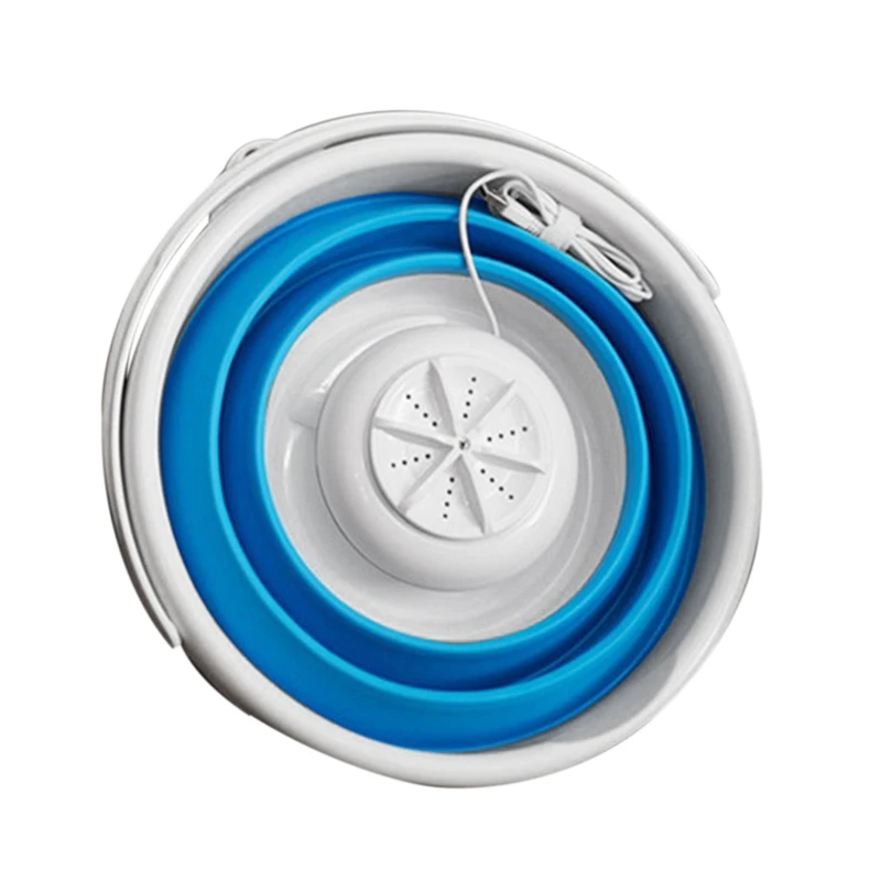 

Us Plug Mini Portable Ultrasonic Turbine Washing Machine Foldable Bucket Type Usb Laundry Clothes Washer Cleaner For Home Travel