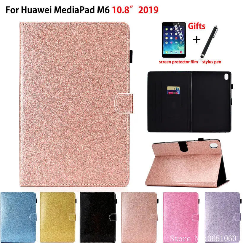 Блестящий чехол для huawei Mediapad M6 10,8 PRO SCM-W09 SCM-AL09 2019 Smart Cover Funda Планшет Флип Стенд оболочка + подарок