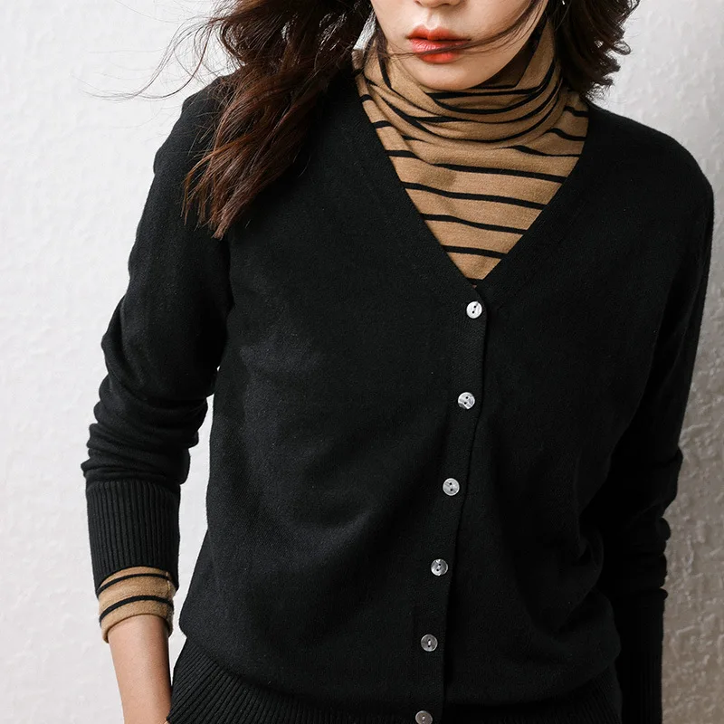 New Cashmere Cardigan Women's V-Neck Loose Korean Joker Short Sweater Knitted Cardigan Jacket for Fall/Winter 2019 New Cashmere Cardigan Women's V-Neck Loose Korean Joker Short Sweater Knitted Cardigan Jacket for Fall/Winter 2019