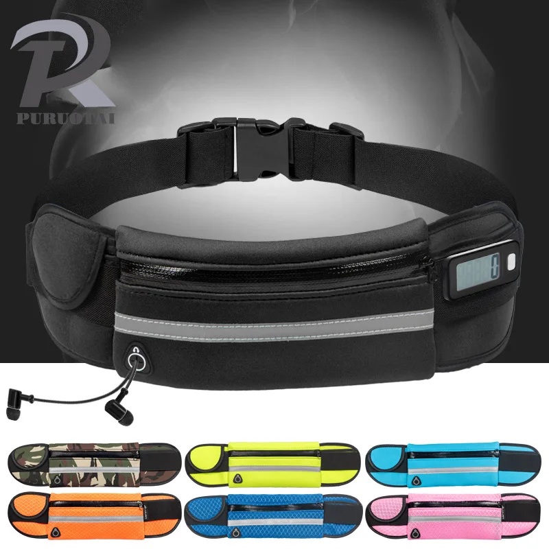 

Reflective Night Running Sports Waist Pack Riding Mountain Climbing Outdoor Waterproof Mobile Phone Bag Lycra Elasticity Multi-f